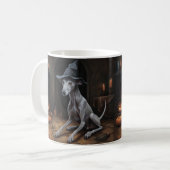 Mug Italien Greyhound Citrouille Halloween effrayant (Devant gauche)