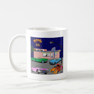 Mug itinéraire 66 de wagon-restaurant des années 1950