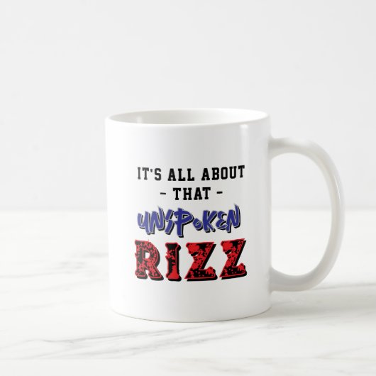 Mug It's All About That Unspoken Rizz Slang Red Blue (Droite)
