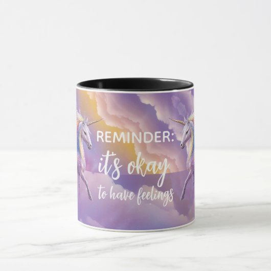 Mug It's okay to have feelings Sparkly Glitter Unicorn (Centre)