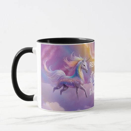 Mug It's okay to have feelings Sparkly Glitter Unicorn (Gauche)