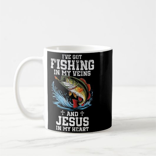 Mug I've Got Fishing In My Veins And Jesus In My Heart (Gauche)