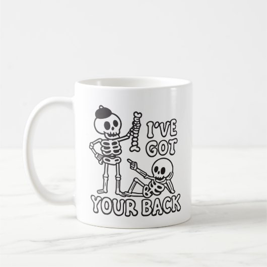 Mug I've got your back funny skeleton (Gauche)