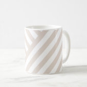 Mug Ivoire Beige Rayures Monogramme (Devant droit)