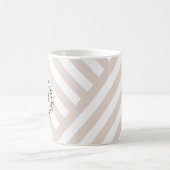 Mug Ivoire Beige Rayures Monogramme (Centre)