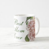Mug Ivoire rose saumon floral Rose Maman  (Devant droit)