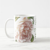 Mug Ivoire rose saumon floral Rose Maman  (Gauche)