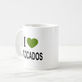 Mug J'❤️ AVOCADOS avec coeur vert J'AIME AVOCADOS I H (Devant gauche)