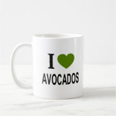Mug J'❤️ AVOCADOS avec coeur vert J'AIME AVOCADOS I H (Gauche)