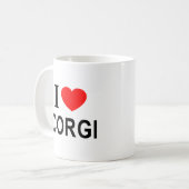 MUG J'❤️ CORGI J'AIME CORGI I COEUR CORGI (Devant gauche)