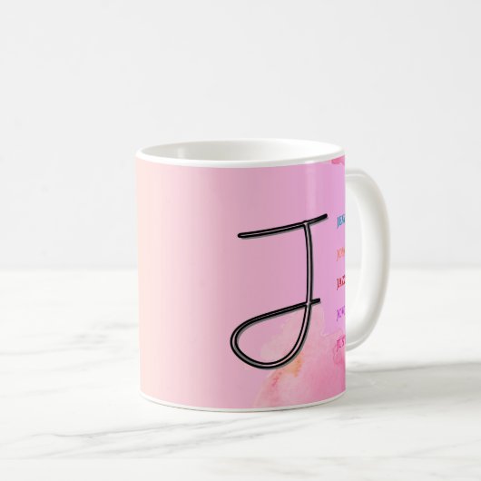 Mug "J" initial (11oz) (Devant droit)