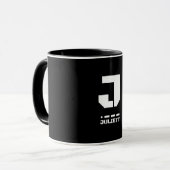 Mug J(Juliett) OTAN Alphabet phonétique et code morse (Devant gauche)
