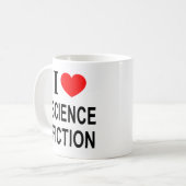 MUG J'❤️ LA SCIENCE-FICTION J'AIME LA SCIENCE-FICTION (Devant gauche)