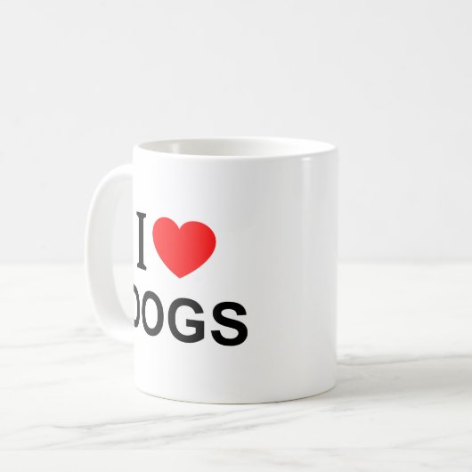 MUG J'❤️ LES CHIENS J'AIME LES CHIENS J'AIME LES CHIEN (Devant gauche)