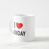 MUG J'❤️ LUNDI J'AIME LUNDI J'ADORE LUNDI (Devant gauche)