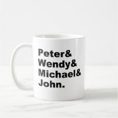 Mug J.M. Barrie Peter Pan | Peter Wendy Michael John (Gauche)