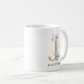 Mug J Monogram Floral Personnalisé (Devant droit)