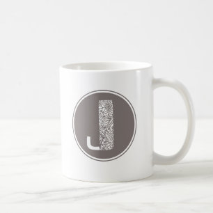 Mug J Monogramme floral initial