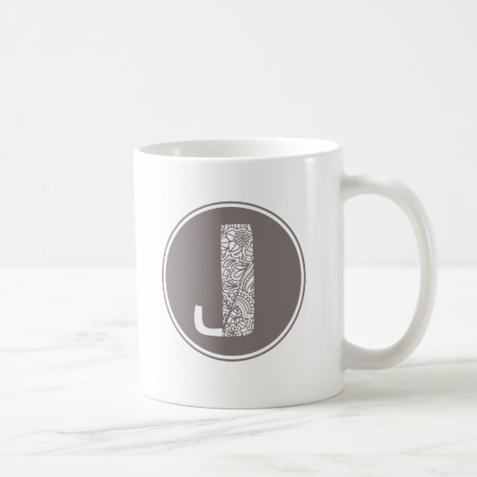 Mug J Monogramme floral initial (Droite)