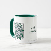 Mug J pour le monogramme de fleur de jasmin (Devant gauche)