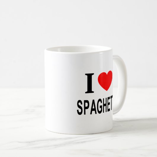 MUG J'❤️ SPAGHETTI J'AIME SPAGHETTI I COEUR SPAGHETTI (Devant droit)