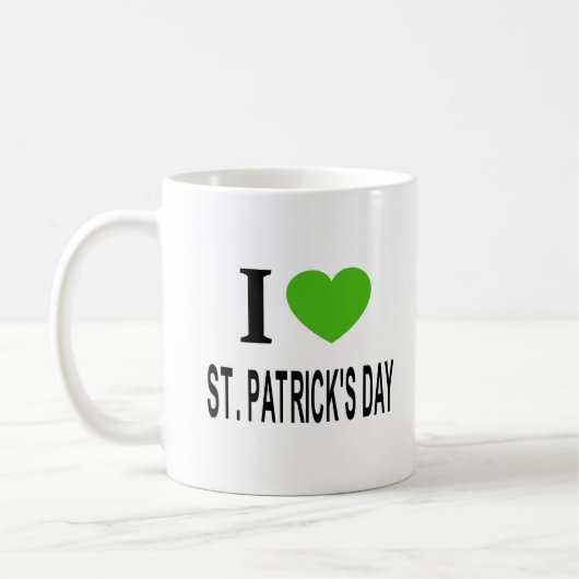 Mug J'❤️ ST. JOURNÉE DES PATRICKS au coeur vert (Gauche)