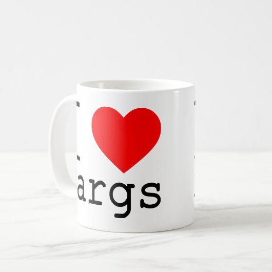 Mug J'❤️ xargs (Devant gauche)