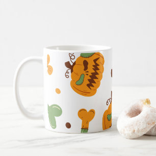 Mug Jack-o-lanterne et os Halloween Éffrayant