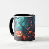 Mug Jack o' lanterne Forêt orange feuille Halloween Mu (Devant gauche)