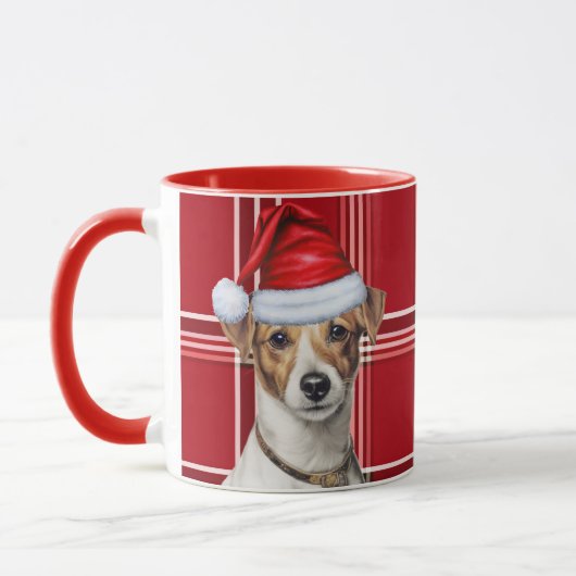 Mug Jack Russell Amoureux des chiens Holiday Plaid Noë (Gauche)