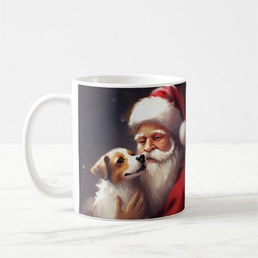 Mug Jack Russell Avec Noël Festif Du Père Noël (Gauche)