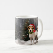 Mug Jack Russell Chien à Noël de neige (Devant droit)