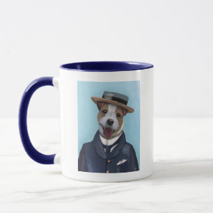 Mug Jack Russell dans un bateau