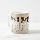 Mug Jack Russell line up mignon chiens personnalisés (Devant gauche)