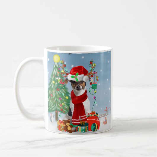 Mug Jack Russell Terrier Chien dans neige Cadeaux de N (Gauche)