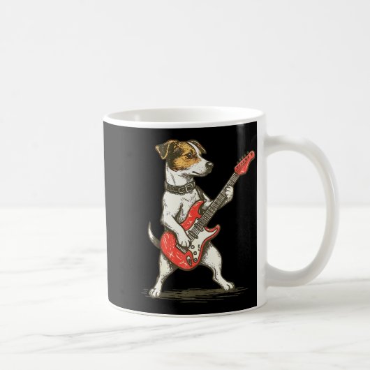 Mug Jack Russell Terrier Dog Playing Guitar Rocker Gui (Droite)
