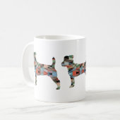 Mug Jack Russell Terrier Motif géométrique Silhouette (Devant gauche)