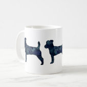 Mug Jack Russell Terrier Noir Aquarelle Silhouette (Devant gauche)