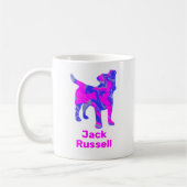 Mug Jack Russell Terrier Silhouette rose et bleu (Gauche)