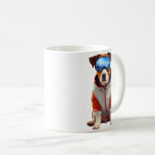 Mug Jack Russell Terrier Ski Dog Art – Cute Winter Dog (Devant droit)