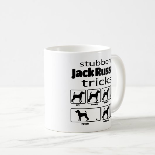 Mug Jack Russell Terrier Tricks têtu (Devant droit)