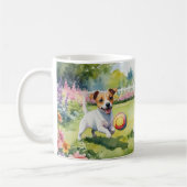 Mug Jack Russell Terriers Jouer Chiens Aquarelle (Gauche)