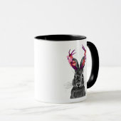 Mug Jackalope avec Antlers roses (Devant droit)