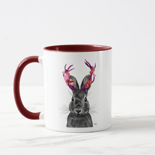 Mug Jackalope avec Antlers roses 2 (Gauche)