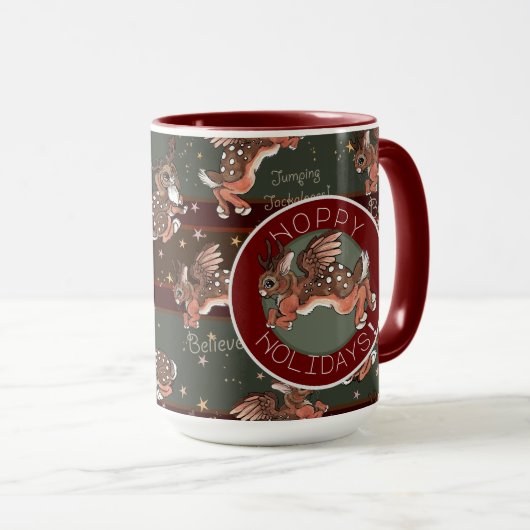 Mug Jackalope Hoppy Holidays (Devant droit)