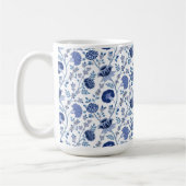 Mug Jacobean floral blues sur blanc (Gauche)