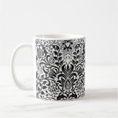 Mug Jacobean Floral Damask, noir, blanc et gris (Gauche)