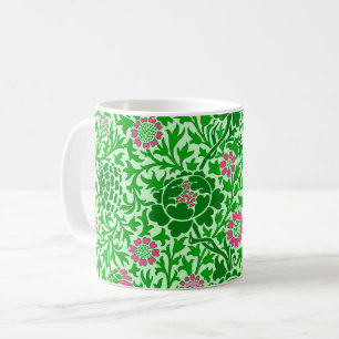 Mug Jacobean Floral, Emerald et Lime Green
