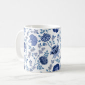Mug Jacobean Floral Lg Motif Blues sur blanc (Devant gauche)