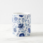 Mug Jacobean Floral Lg Motif Blues sur blanc (Centre)